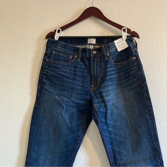 NWT J.Crew Mercantile Men's Blue 770 Stretch Straight Fit Jeans Size 32 x 34 - Picture 3 of 9